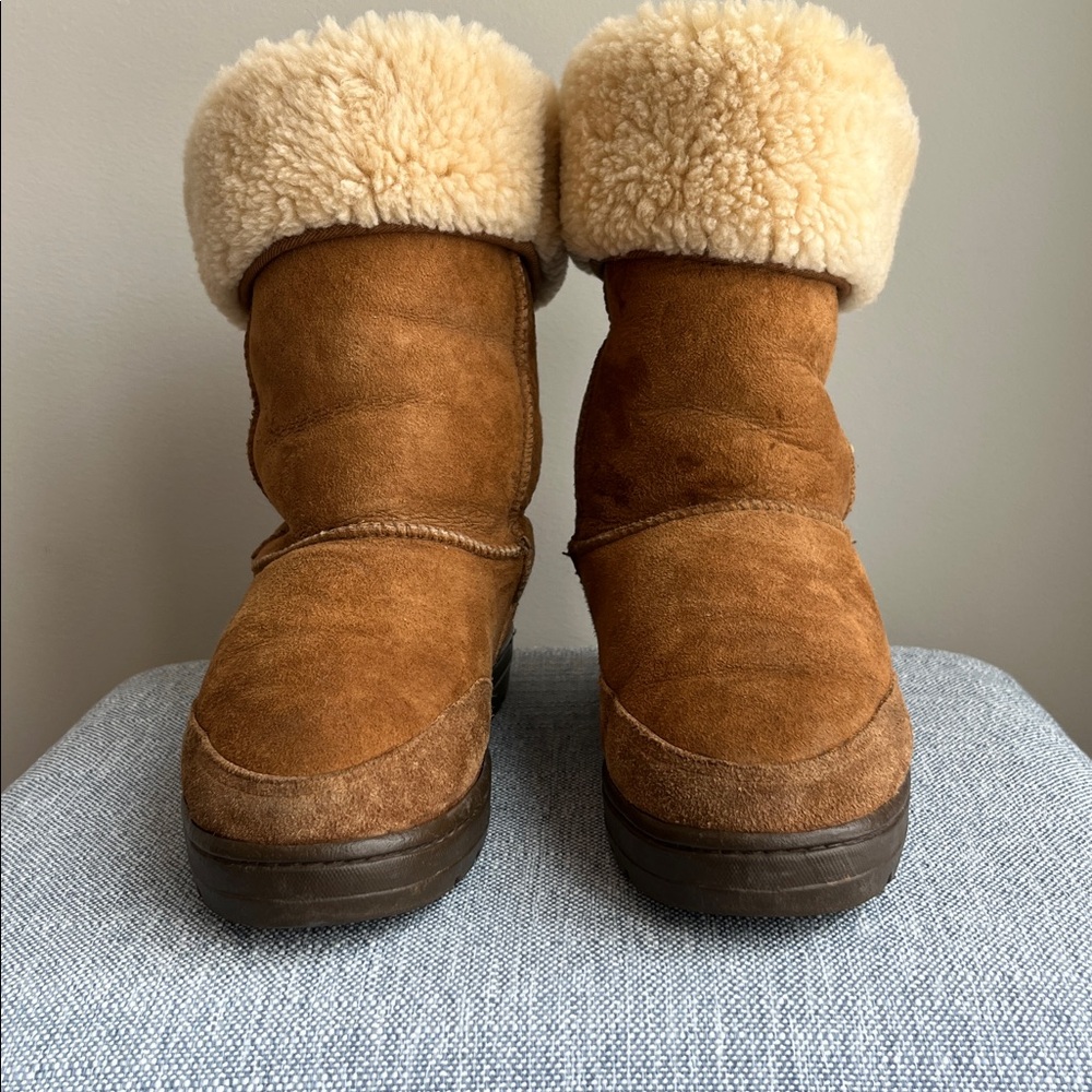 Ugg Ultra Tall Braided Back 5245 New Zealand‎ Label Sheepskin Rubber Sole Tasman - Picture 3 of 14